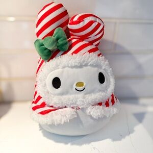 Sanrio My Melody 2024 Christmas Striped Squishmallow Hello Kitty Friends, 8” NWT